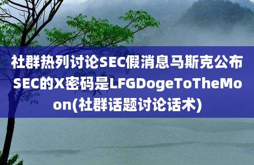 社群热列讨论SEC假消息马斯克公布SEC的X密码是LFGDogeToTheMoon(社群话题讨论话术)