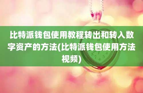 比特派钱包使用教程转出和转入数字资产的方法(比特派钱包使用方法视频)