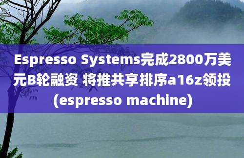 Espresso Systems完成2800万美元B轮融资 将推共享排序a16z领投(espresso machine)