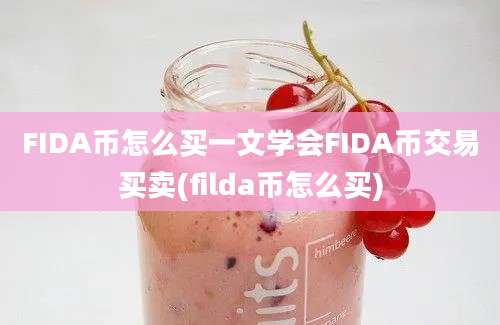 FIDA币怎么买一文学会FIDA币交易买卖(filda币怎么买)