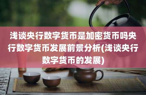 浅谈央行数字货币是加密货币吗央行数字货币发展前景分析(浅谈央行数字货币的发展)