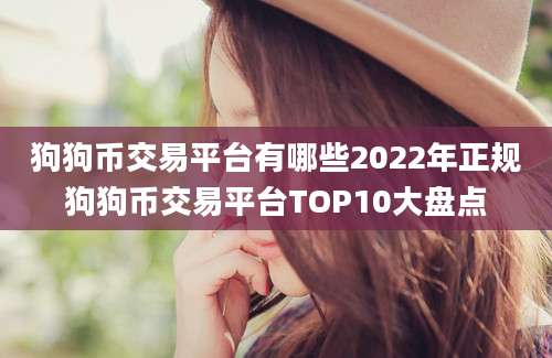 狗狗币交易平台有哪些2022年正规狗狗币交易平台TOP10大盘点