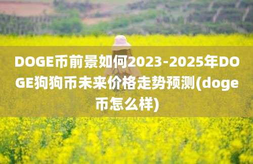 DOGE币前景如何2023-2025年DOGE狗狗币未来价格走势预测(doge币怎么样)