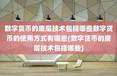 数字货币的底层技术包括哪些数字货币的使用方式有哪些(数字货币的底层技术包括哪些)