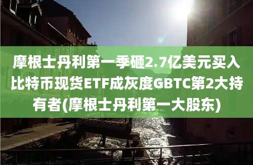 摩根士丹利第一季砸2.7亿美元买入比特币现货ETF成灰度GBTC第2大持有者(摩根士丹利第一大股东)