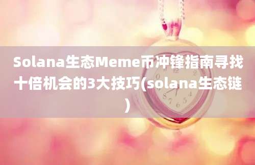 Solana生态Meme币冲锋指南寻找十倍机会的3大技巧(solana生态链)