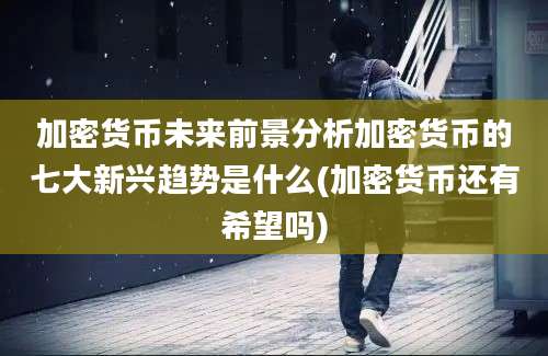 加密货币未来前景分析加密货币的七大新兴趋势是什么(加密货币还有希望吗)