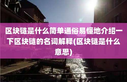 区块链是什么简单通俗易懂地介绍一下区块链的名词解释(区块链是什么意思)