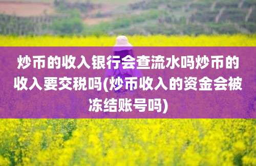 炒币的收入银行会查流水吗炒币的收入要交税吗(炒币收入的资金会被冻结账号吗)