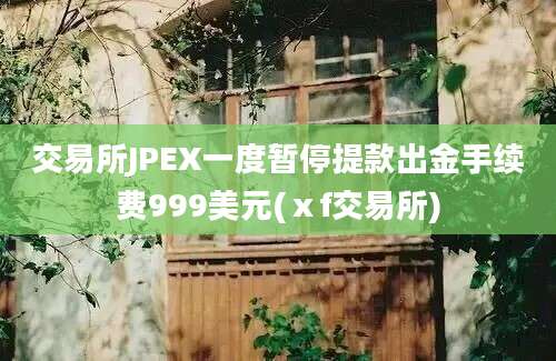 交易所JPEX一度暂停提款出金手续费999美元(ⅹf交易所)