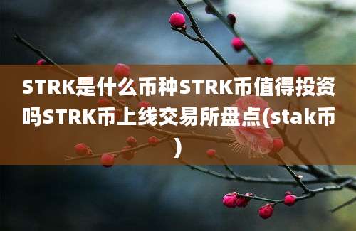 STRK是什么币种STRK币值得投资吗STRK币上线交易所盘点(stak币)