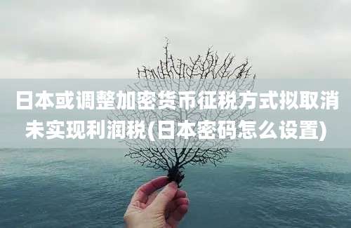 日本或调整加密货币征税方式拟取消未实现利润税(日本密码怎么设置)