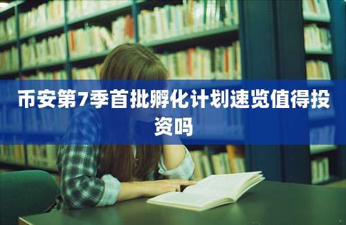 币安第7季首批孵化计划速览值得投资吗