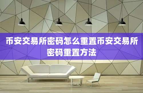 币安交易所密码怎么重置币安交易所密码重置方法