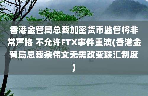 香港金管局总裁加密货币监管将非常严格 不允许FTX事件重演(香港金管局总裁余伟文无需改变联汇制度)