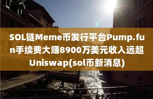 SOL链Meme币发行平台Pump.fun手续费大赚8900万美元收入远超Uniswap(sol币新消息)