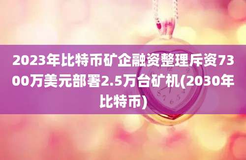 2023年比特币矿企融资整理斥资7300万美元部署2.5万台矿机(2030年比特币)