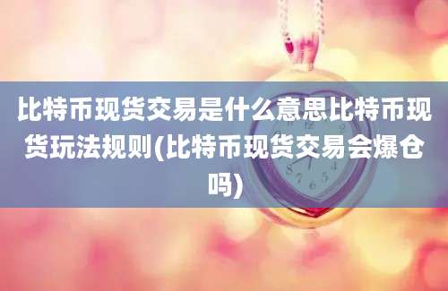 比特币现货交易是什么意思比特币现货玩法规则(比特币现货交易会爆仓吗)