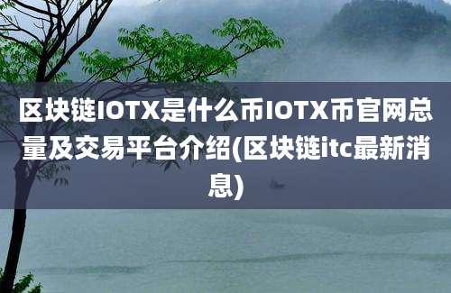 区块链IOTX是什么币IOTX币官网总量及交易平台介绍(区块链itc最新消息)