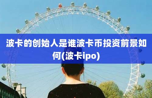 波卡的创始人是谁波卡币投资前景如何(波卡ipo)