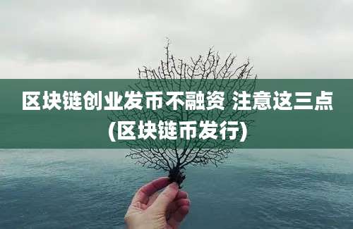 区块链创业发币不融资 注意这三点(区块链币发行)