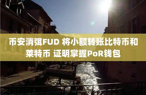 币安消弭FUD 将小额转账比特币和莱特币 证明掌握PoR钱包