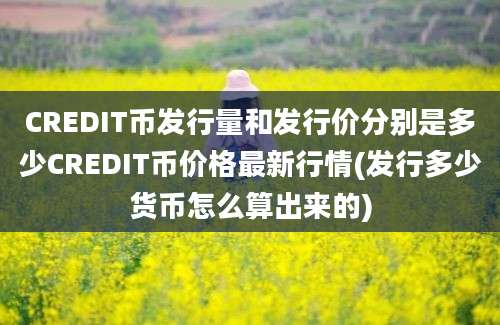 CREDIT币发行量和发行价分别是多少CREDIT币价格最新行情(发行多少货币怎么算出来的)