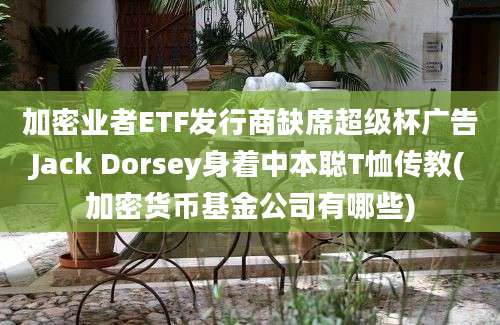 加密业者ETF发行商缺席超级杯广告Jack Dorsey身着中本聪T恤传教(加密货币基金公司有哪些)