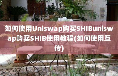 如何使用Uniswap购买SHIBuniswap购买SHIB使用教程(如何使用互传)