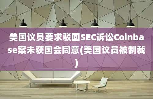 美国议员要求驳回SEC诉讼Coinbase案未获国会同意(美国议员被制裁)