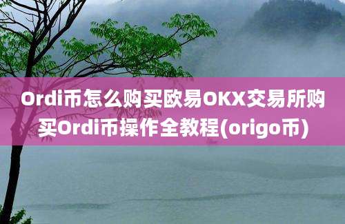 Ordi币怎么购买欧易OKX交易所购买Ordi币操作全教程(origo币)