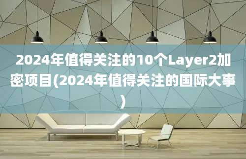 2024年值得关注的10个Layer2加密项目(2024年值得关注的国际大事)