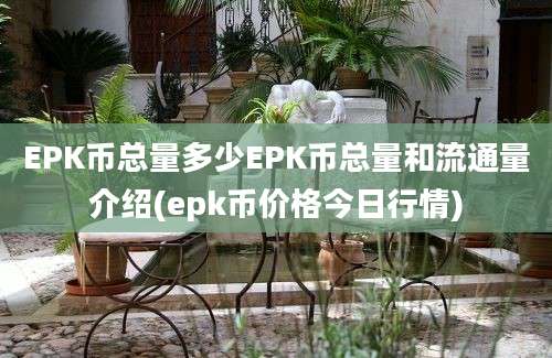 EPK币总量多少EPK币总量和流通量介绍(epk币价格今日行情)