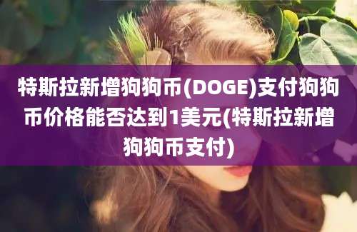 特斯拉新增狗狗币(DOGE)支付狗狗币价格能否达到1美元(特斯拉新增狗狗币支付)