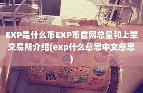 EXP是什么币EXP币官网总量和上架交易所介绍(exp什么意思中文意思)