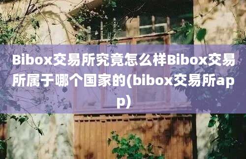 Bibox交易所究竟怎么样Bibox交易所属于哪个国家的(bibox交易所app)