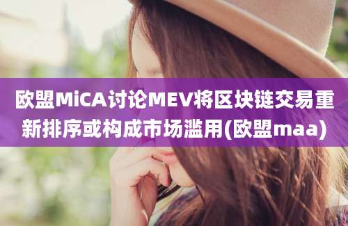 欧盟MiCA讨论MEV将区块链交易重新排序或构成市场滥用(欧盟maa)