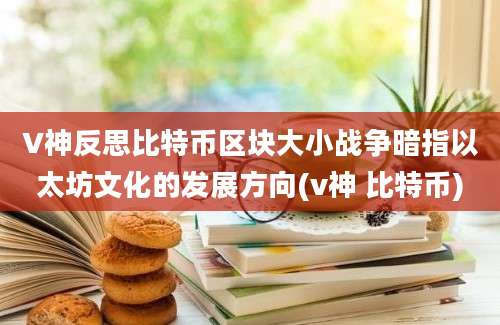 V神反思比特币区块大小战争暗指以太坊文化的发展方向(v神 比特币)