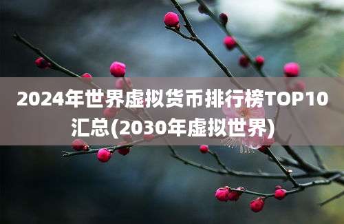 2024年世界虚拟货币排行榜TOP10汇总(2030年虚拟世界)