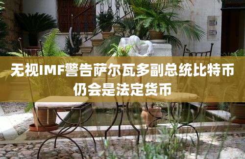 无视IMF警告萨尔瓦多副总统比特币仍会是法定货币