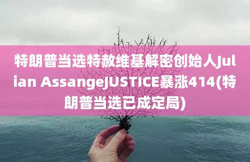 特朗普当选特赦维基解密创始人Julian AssangeJUSTICE暴涨414(特朗普当选已成定局)