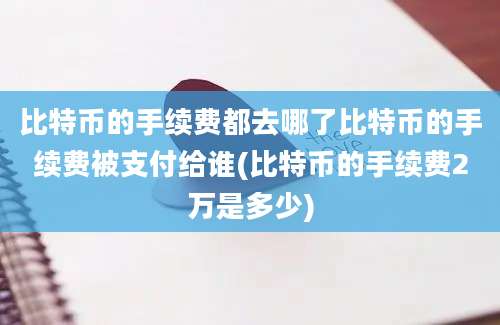 比特币的手续费都去哪了比特币的手续费被支付给谁(比特币的手续费2万是多少)