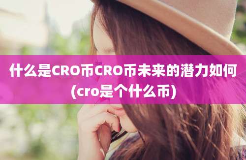 什么是CRO币CRO币未来的潜力如何(cro是个什么币)