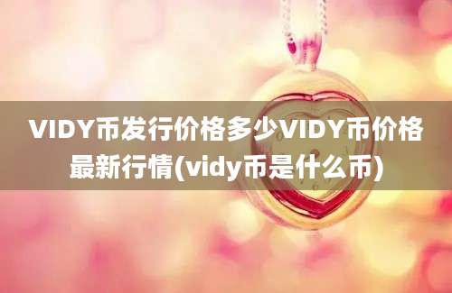 VIDY币发行价格多少VIDY币价格最新行情(vidy币是什么币)