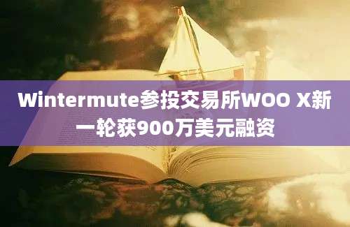 Wintermute参投交易所WOO X新一轮获900万美元融资