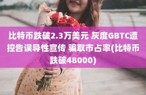 比特币跌破2.3万美元 灰度GBTC遭控告误导性宣传 骗取市占率(比特币跌破48000)