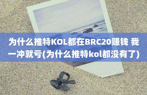 为什么推特KOL都在BRC20赚钱 我一冲就亏(为什么推特kol都没有了)