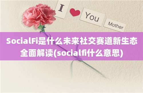 SocialFi是什么未来社交赛道新生态全面解读(socialfi什么意思)