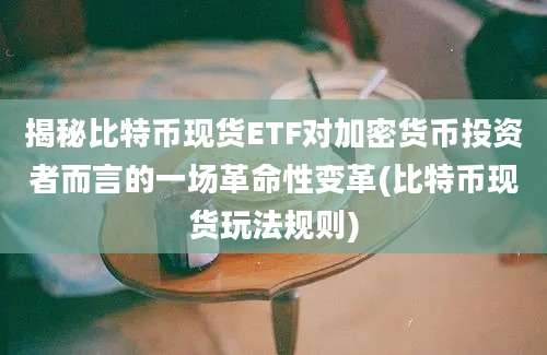 揭秘比特币现货ETF对加密货币投资者而言的一场革命性变革(比特币现货玩法规则)