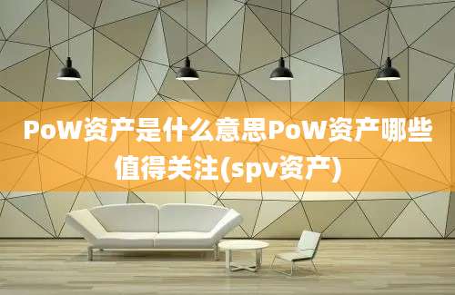 PoW资产是什么意思PoW资产哪些值得关注(spv资产)